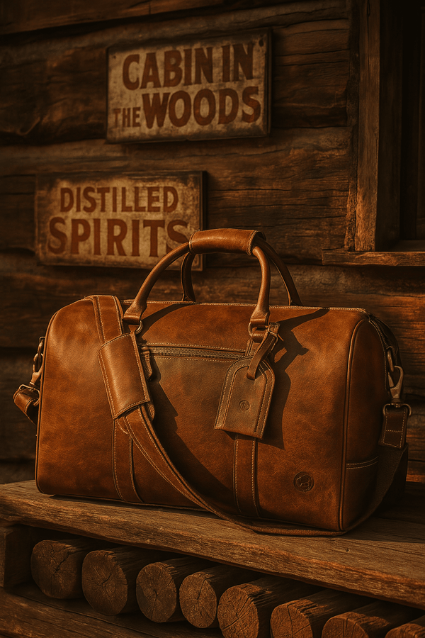 Taranto Leather Weekender Bag - Tawny Brown - Aaron Leather Goods