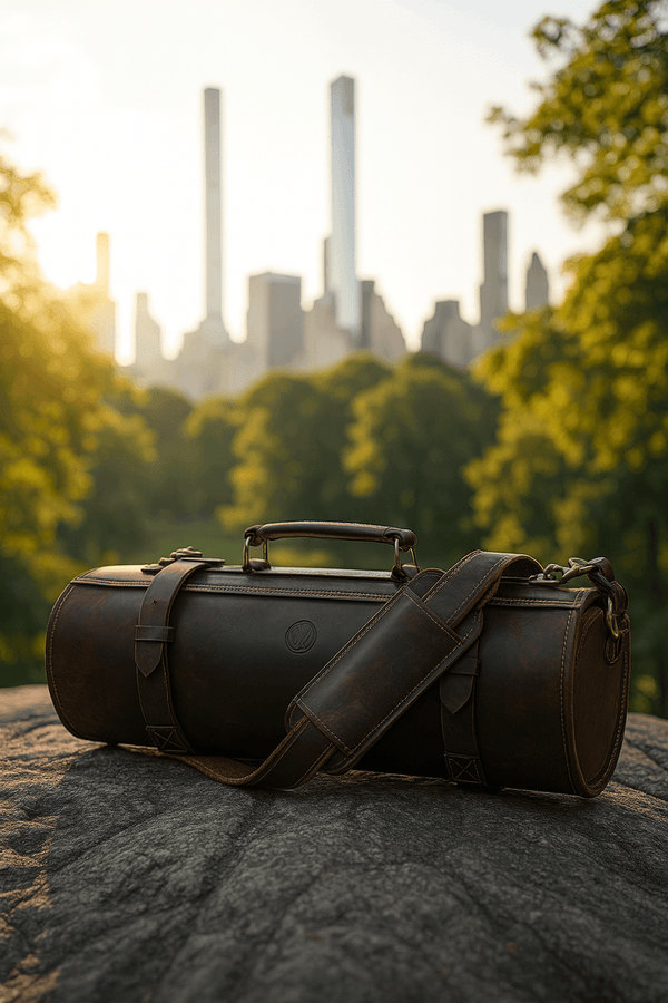 Vicenza Leather Knife Roll - Walnut Brown - Aaron Leather Goods