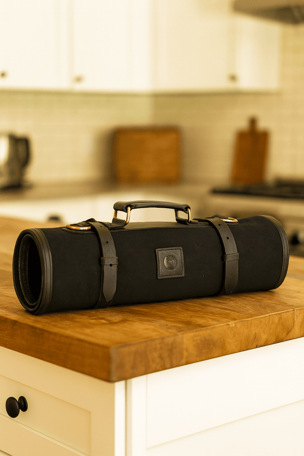 Malaga Canvas Knife Roll - Black - Aaron Leather Goods