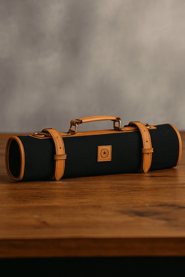 Malaga Canvas Knife Roll - Raven Black - Aaron Leather Goods