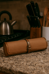 Vintage Leather & Canvas Knife Roll – Premium Chef's Knife Storage Bag - Aaron Leather Goods