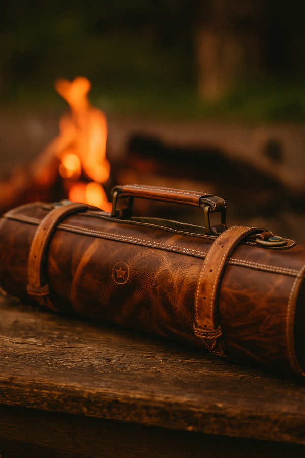 Tuscania Leather Knife Roll -Crunchy