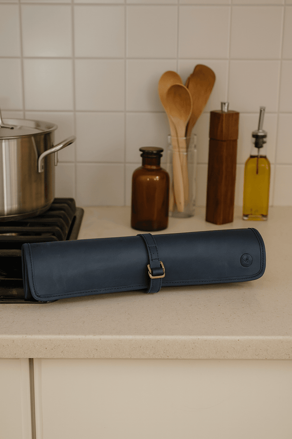Premium Leather Knife Roll – Elegant and Durable Chef’s Knife Storage - Aaron Leather Goods