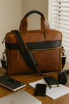 Brooklyn Leather Office Bag - Lux Tan - Aaron Leather Goods