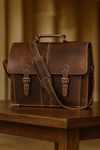 Phoenix Leather Briefcase - Walnut Brown - Aaron Leather Goods