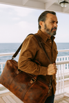 Algiers Leather Duffle Bag 18" - Caramel Brown