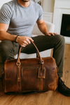 Arezzo Leather Overnight Bag - Caramel Brown