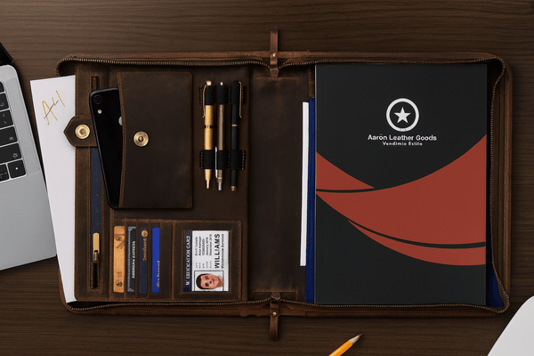 Asturias Leather Organizer - Walnut Brown - Aaron Leather Goods