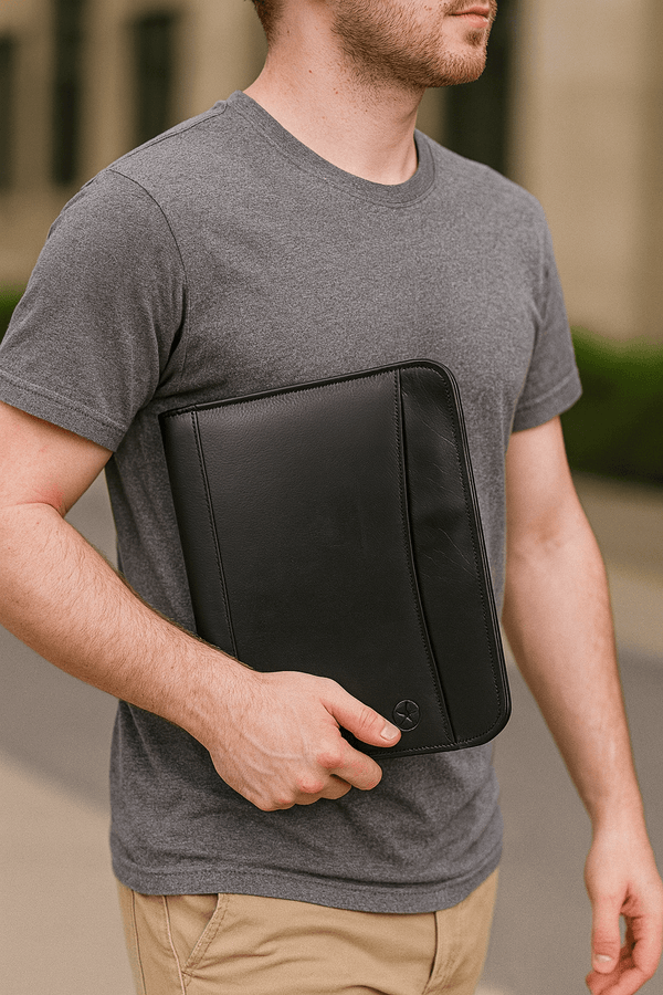 Austin Leather Organizer - Raven Black - Aaron Leather Goods