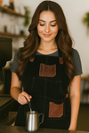 Serena Suede Apron - Raven Black