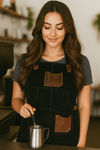 Serena Suede Apron - Raven Black - Aaron Leather Goods