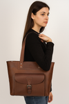 Velour Leather Tote Bag