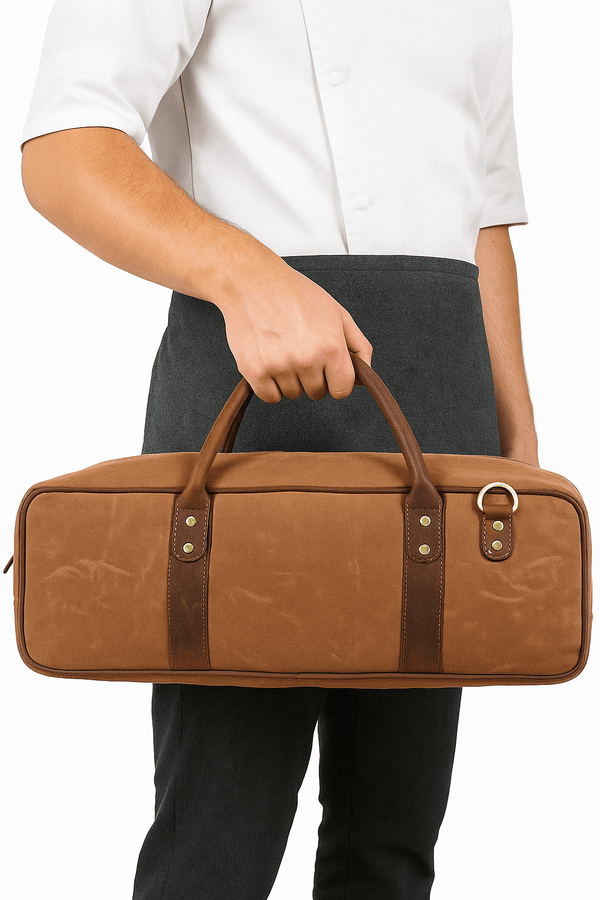 Malaga Canvas Knife Bag - Coffee - Aaron Leather Goods