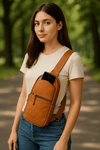 Oviedo Cross Body Bag - Caramel Brown - Aaron Leather Goods