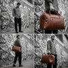 Premium Hard Wax Leather Duffle Bag for Travel & Weekender Use | 20.5 Inch Vintage Leather Holdall
