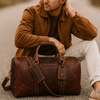 Premium Buffalo Leather Travel Weekender Bag - Aaron Leather Goods