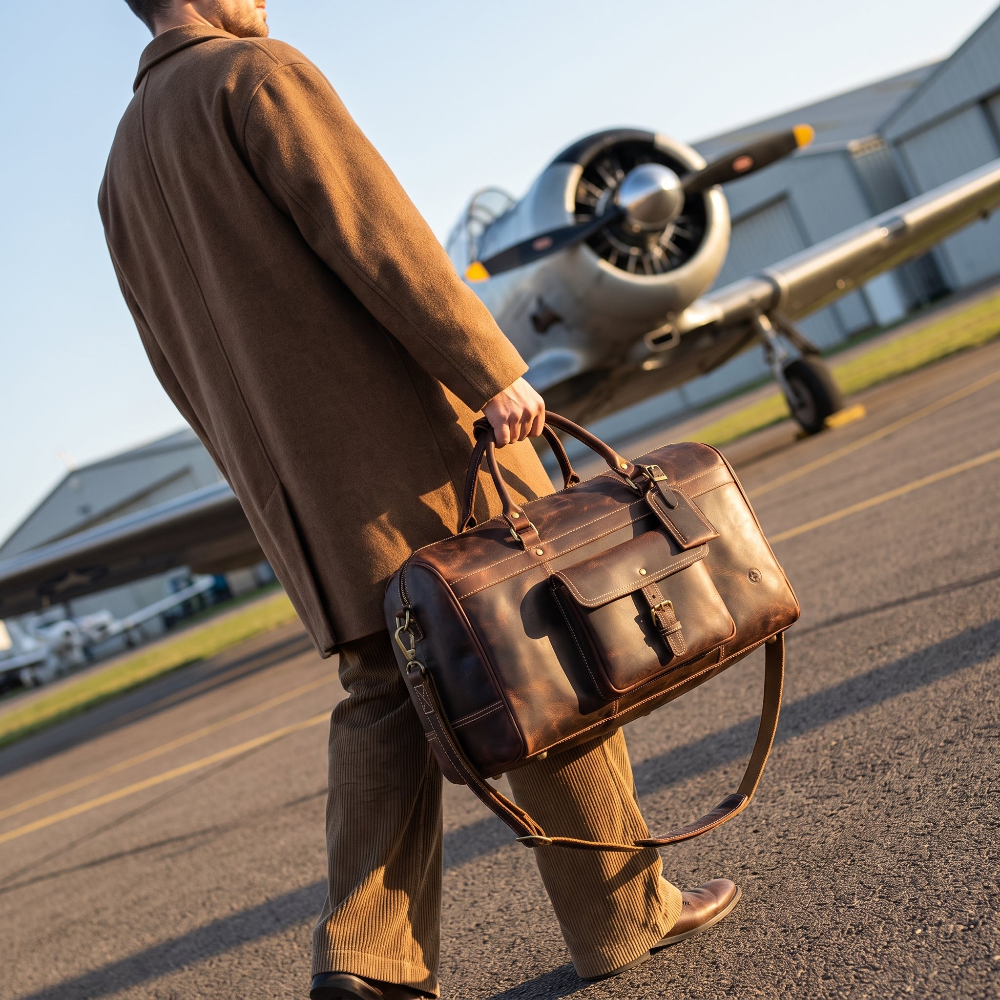 Bolzano Leather Duffle Bag - Walnut Brown