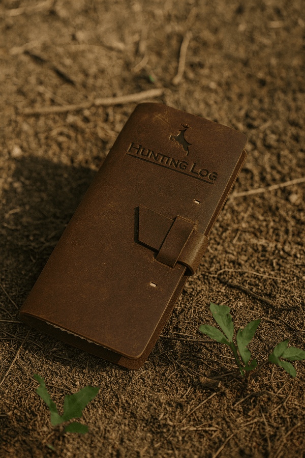 Handmade Leather Hunting Log Book Journal – Vintage Field Notebook for Hunters - Aaron Leather Goods