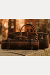 Tuscania Leather Knife Roll & Bag Combo - Walnut Brown - Aaron Leather Goods
