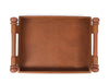 LuxeCraft Leather & Wood Serving Tray - Tan - Aaron Leather Goods