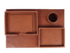 Leather Desk Organizer Set - Tan - Aaron Leather Goods