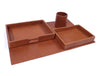 Leather Desk Organizer Set - Tan - Aaron Leather Goods