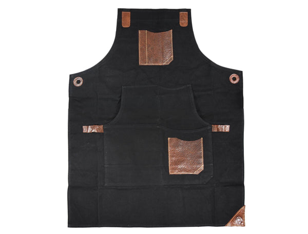 Turin Waxed Canvas Apron - Raven Black - Aaron Leather Goods
