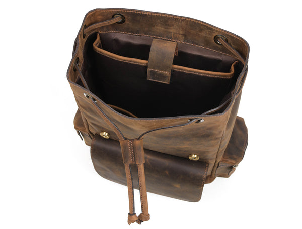 Leather Backpack – Premium Full-Grain Cow Leather Travel Bag | Handmade Laptop Backpack for Men & Women by Aaron Leather Goods - Aaron Leather Goods