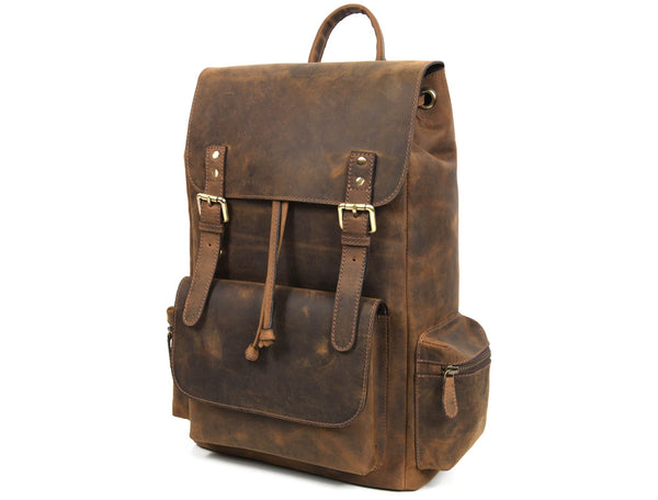 Leather Backpack – Premium Full - Grain Cow Leather Travel Bag | Handmade Laptop Backpack for Men & Women by Aaron Leather Goods - Aaron Leather Goods