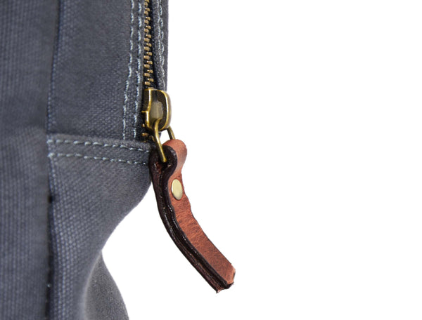 Aaron Leather Goods Canvas & Leather Knife Roll + Travel Backpack Combo
