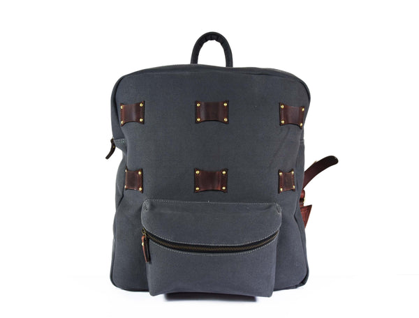 Aaron Leather Goods Canvas & Leather Knife Roll + Travel Backpack Combo