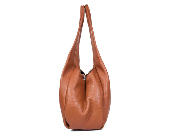 Premium Women’s Leather Shoulder Tote – Spacious Hobo Handbag for Work & Travel - Aaron Leather Goods