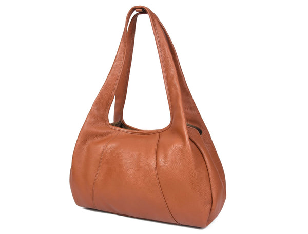 Premium Women’s Leather Shoulder Tote – Spacious Hobo Handbag for Work & Travel - Aaron Leather Goods