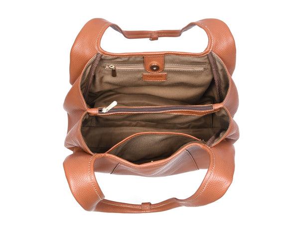 Premium Women’s Leather Shoulder Tote – Spacious Hobo Handbag for Work & Travel - Aaron Leather Goods