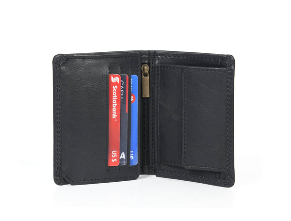 Toledo Leather Tri - fold Mens Wallet - Caramel - Aaron Leather Goods