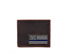 Leather Wallet For men with Flag Ebroided - Aaron Leather Goods