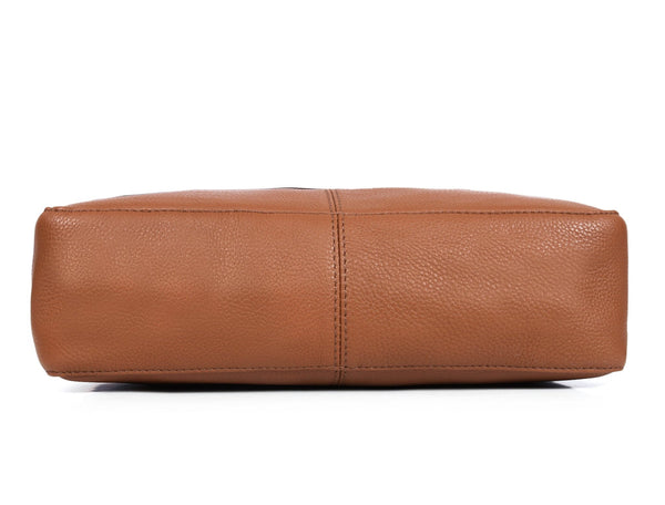Aaron Leather Goods | Premium Full Grain Leather Messenger Bag – Tan - Aaron Leather Goods