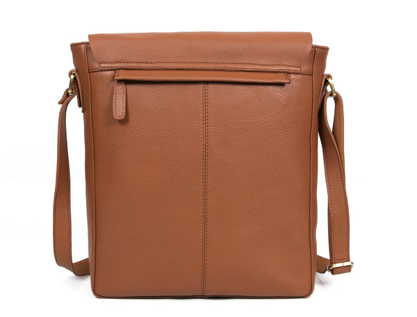 Aaron Leather Goods | Premium Full Grain Leather Messenger Bag – Tan - Aaron Leather Goods