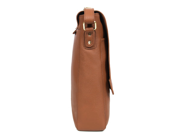 Aaron Leather Goods | Premium Full Grain Leather Messenger Bag – Tan