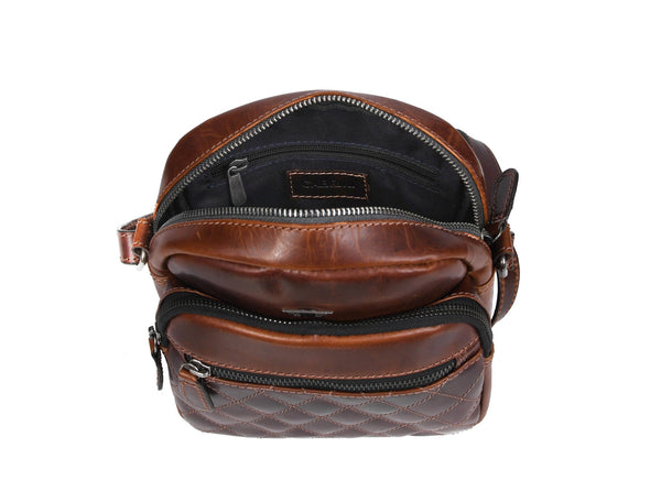 Vintage Quilted Leather Crossbody Bag – Compact & Stylish Everyday Companion. Buy 1 GET 1 - Aaron Leather Goods