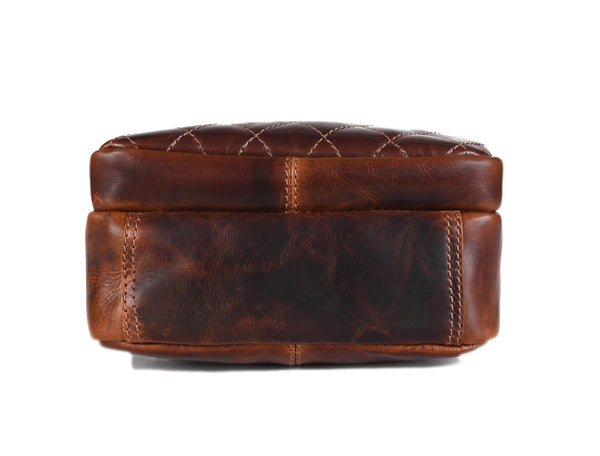 Vintage Quilted Leather Crossbody Bag – Compact & Stylish Everyday Companion. Buy 1 GET 1 - Aaron Leather Goods