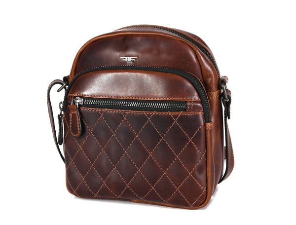 Vintage Quilted Leather Crossbody Bag – Compact & Stylish Everyday Companion. Buy 1 GET 1 - Aaron Leather Goods