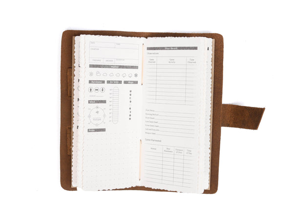 Handmade Leather Hunting Log Book Journal – Vintage Field Notebook for Hunters - Aaron Leather Goods