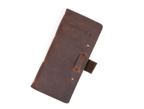 Leather Wine Log Book – Handmade Vintage Wine Tasting Journal - Aaron Leather Goods
