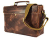 Vintage Leather Messenger Bag for Men – Rustic Full - Grain Leather Satchel Briefcase for Laptop, Work, and Travel - Aaron Leather Goods