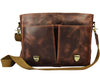 Vintage Leather Messenger Bag for Men – Rustic Full - Grain Leather Satchel Briefcase for Laptop, Work, and Travel - Aaron Leather Goods