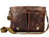 Vintage Full-Grain Leather Messenger Bag – Rustic Laptop Satchel for Work & Travel