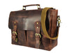 Vintage Full-Grain Leather Messenger Bag – Rustic Laptop Satchel for Work & Travel