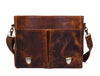 Vintage Leather Messenger Bag for Men – Rustic Full - Grain Leather Satchel Briefcase for Laptop, Work, and Travel - Aaron Leather Goods