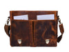 Vintage Full-Grain Leather Messenger Bag – Rustic Laptop Satchel for Work & Travel